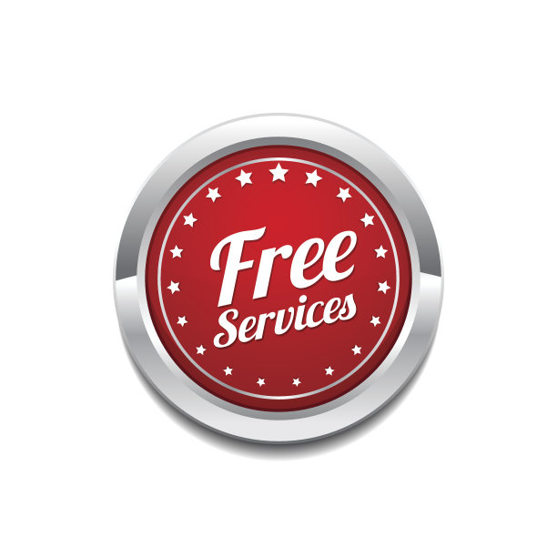 免费服务红色矢量图标按钮图片下载