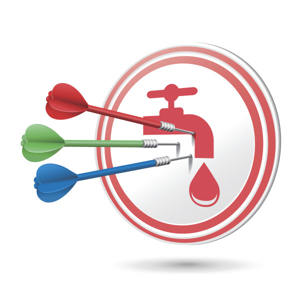 水资源图标目标与飞镖击中它图片下载