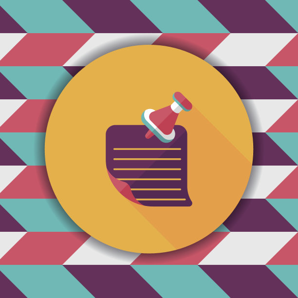 注意纸上的长阴影图标，eps10图片下载