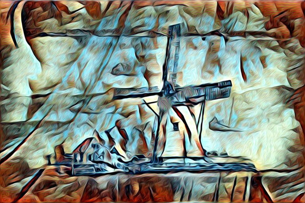 风车老复古画图片下载
