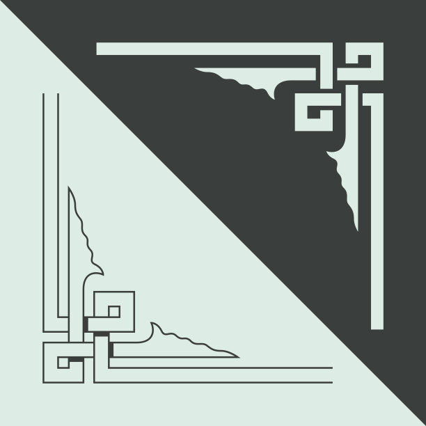 中国传统风格的角装饰素材图片