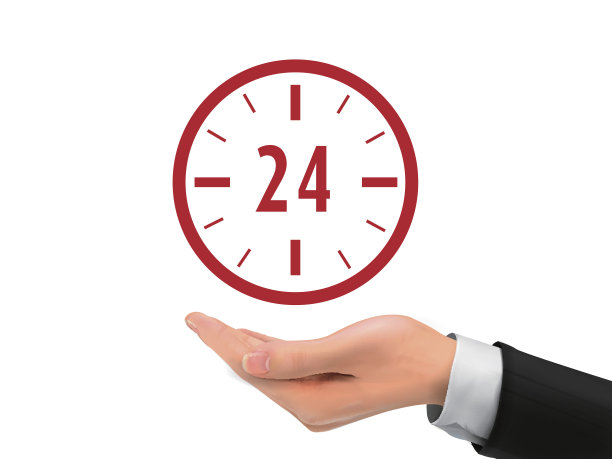 24小时服务图标握在现实的手图片下载
