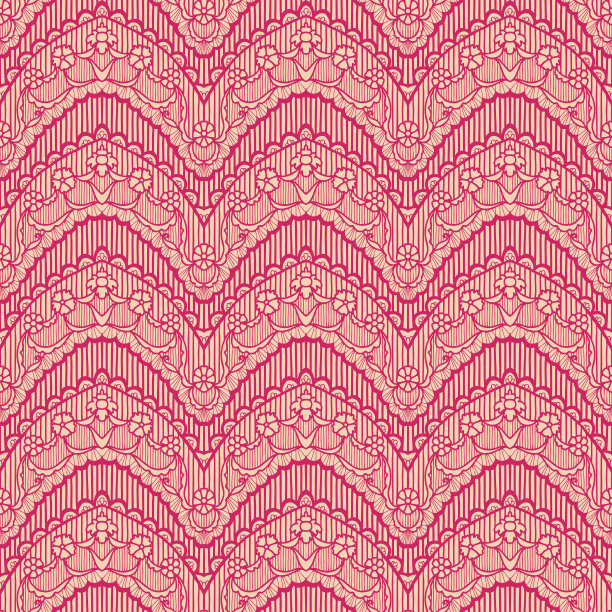 花边无缝图案与花素材图片