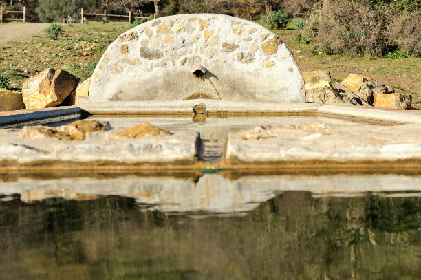 乡村动物喷泉图片下载