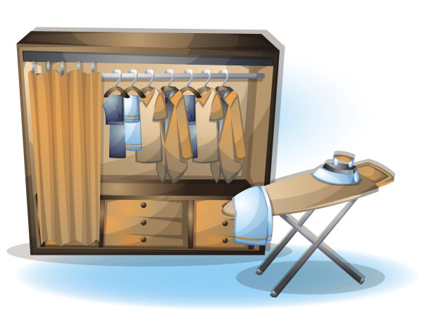 卡通矢量插图室内服装房间与分层图片下载