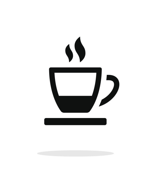 白色背景上的茶杯图标图片下载