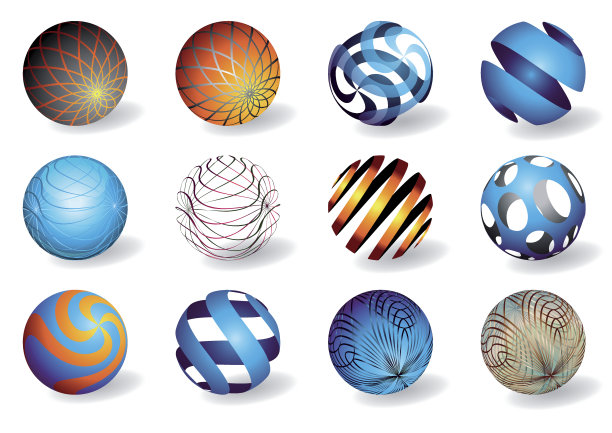 抽象矢量三维球图片下载