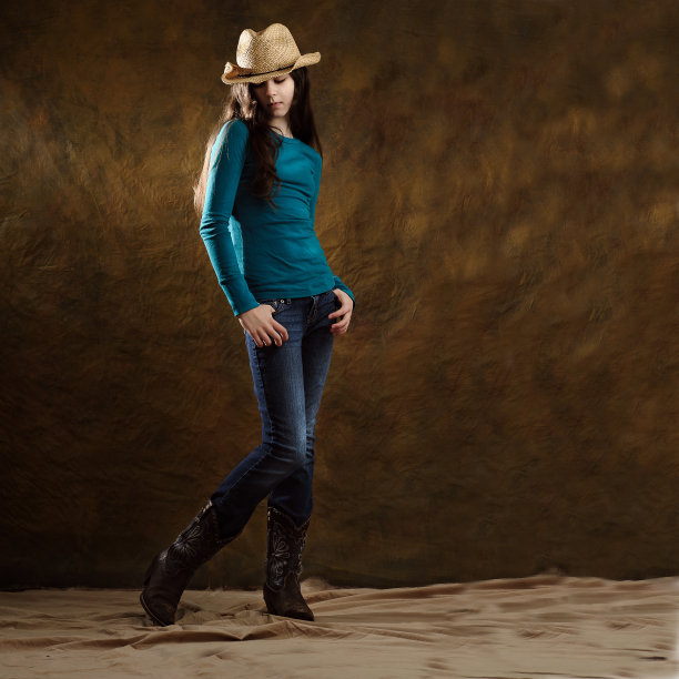 女牛仔蓝色的图片下载