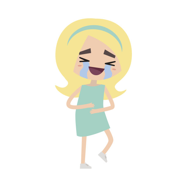 可爱的金发女孩大声笑到眼泪图片下载