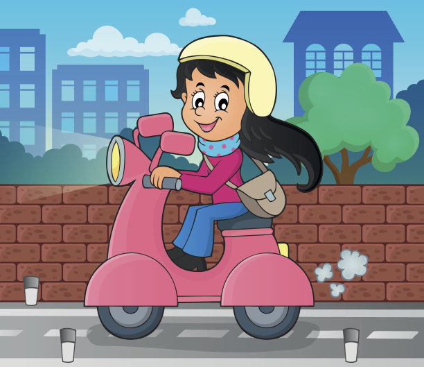 摩托车上的女孩主题图片2图片下载