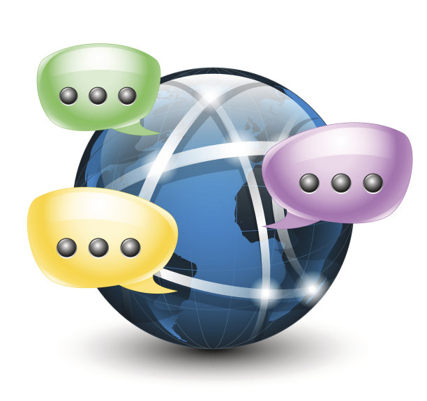 全球社交网络。矢量图标图片下载