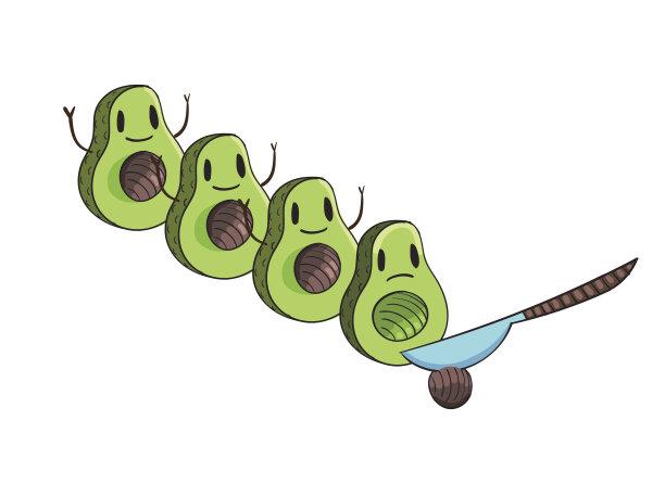 震惊牛油果矢量插图图片下载