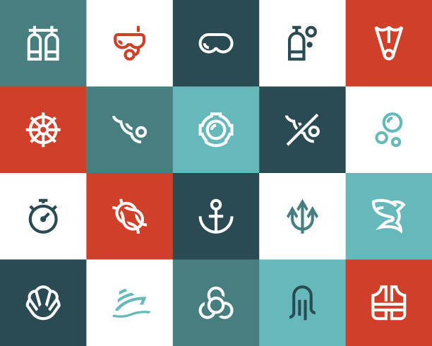 潜水图标。平的风格图片下载