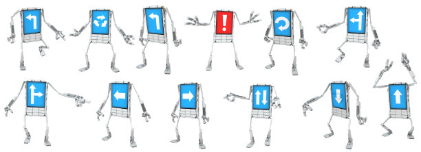 手机机器人，方向标志图片下载