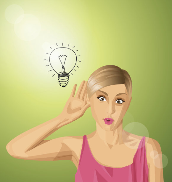 矢量女听到了什么图片下载