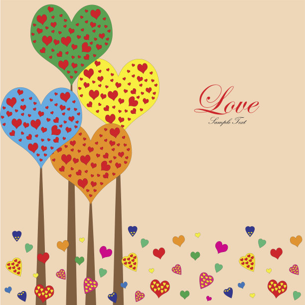 情人花式爱情树的背景图片下载
