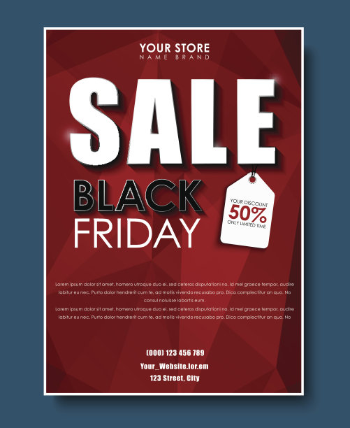 为黑色星期五设计一张促销海报(传单、横幅)。图片下载
