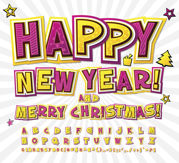 色彩鲜艳的高细节漫画字体，字母。漫画,波普艺术图片下载