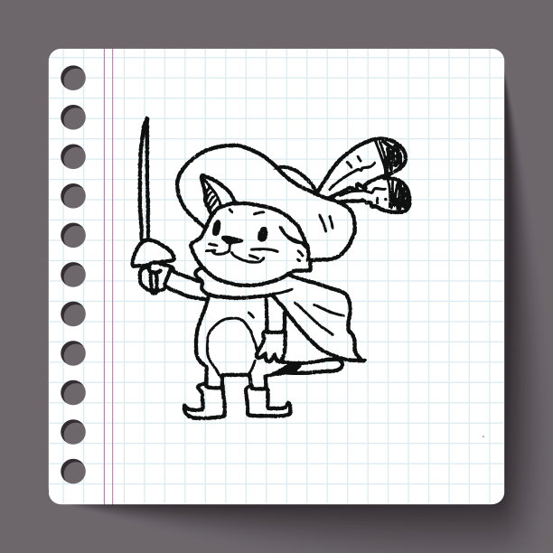 穿靴子猫的涂鸦图片下载