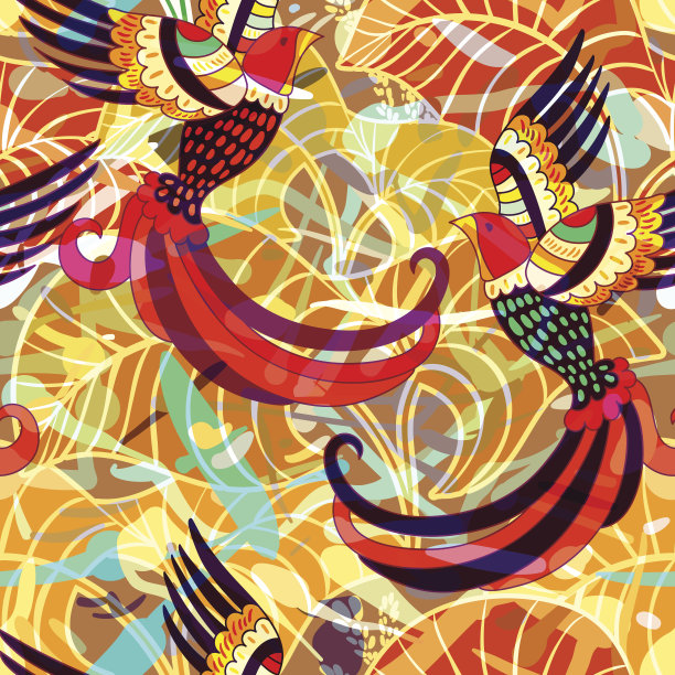 色彩斑斓的花卉装饰图案。无缝的背景图片下载