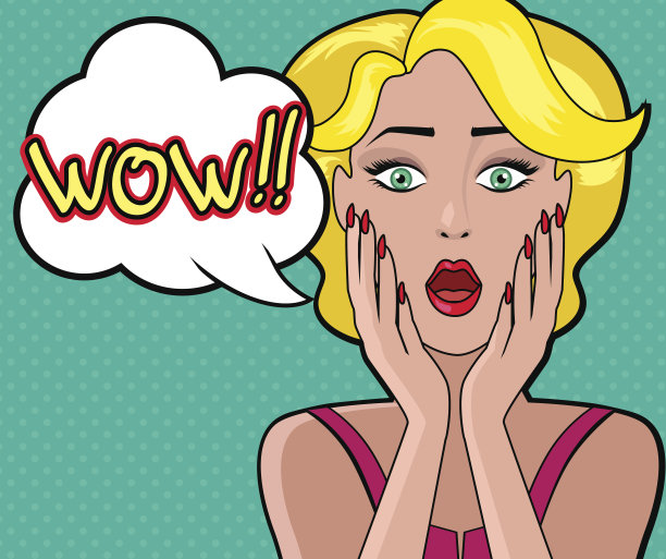 卡通美女泡泡WOW图片下载