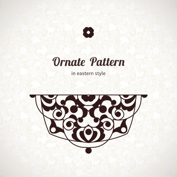 东方风格矢量蕾丝图案素材图片