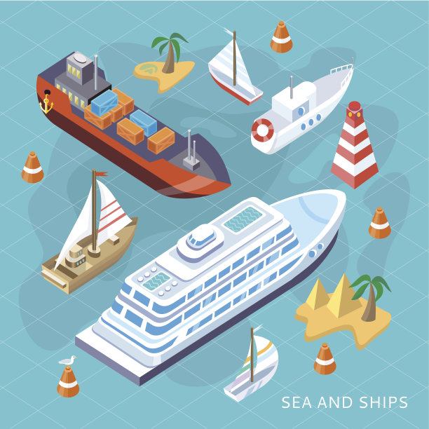 等距设置船只。海洋运输图片下载