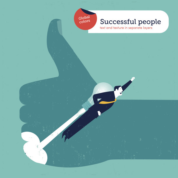 商人与灯泡火箭从一个ok的手出来图片下载