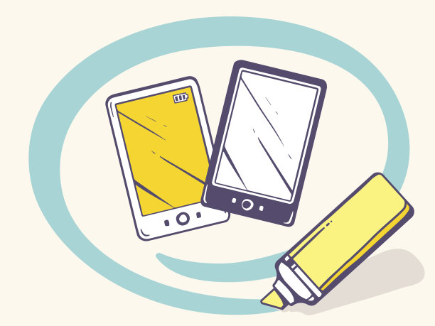 矢量插图的标记画圈手机图片下载