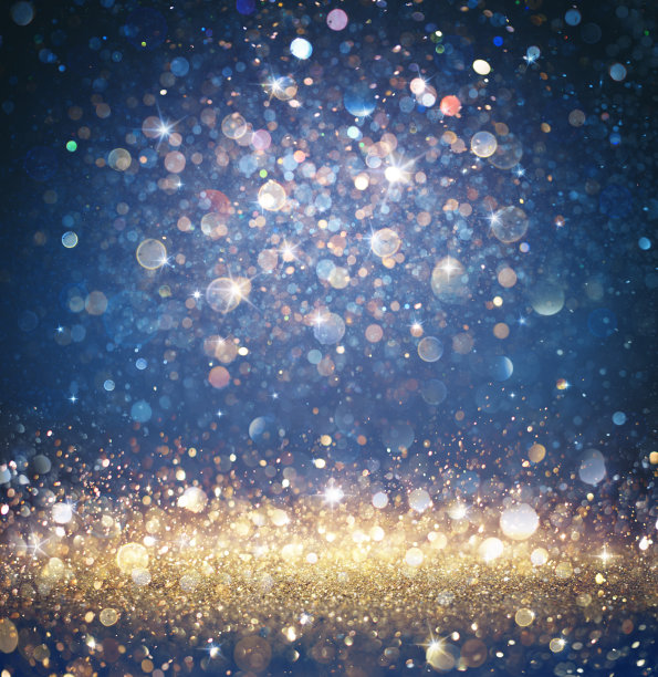 闪烁着金色和蓝色的星星图片下载