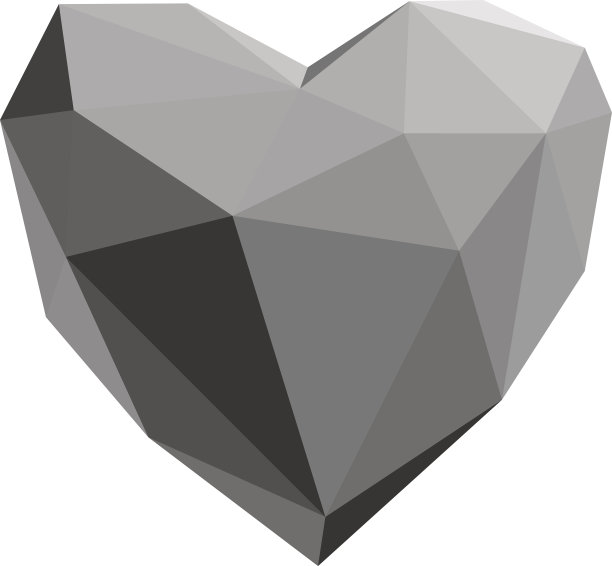 多边形的心。低聚，情人节向量图片下载