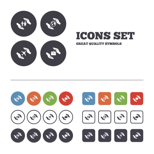 手保险图标。人类寿险图片下载