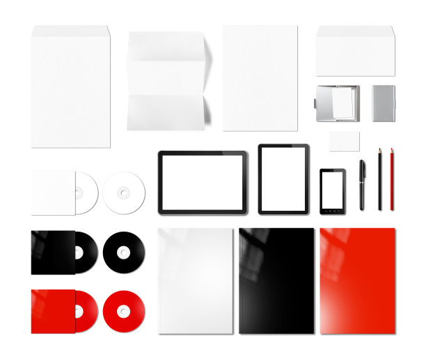 品牌标识设计模型模板，白色背景图片下载