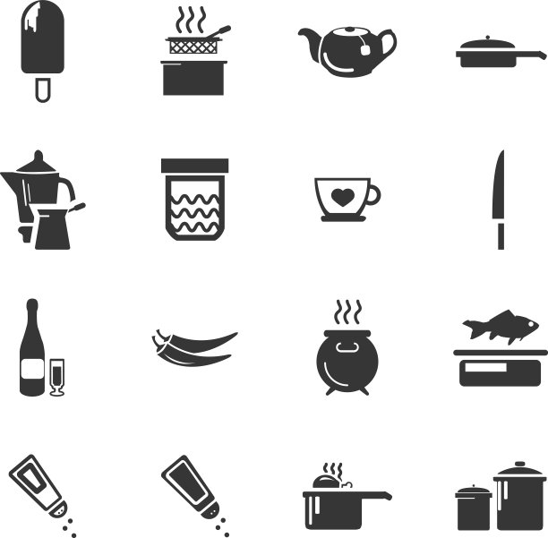 食物和厨房图标集图片下载