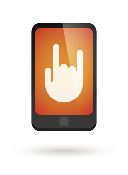 手机图标与一个手势图片下载
