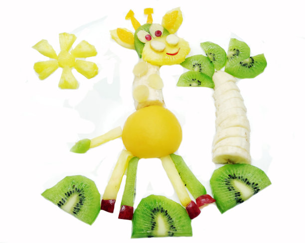创意水果儿童甜点长颈鹿形式图片下载