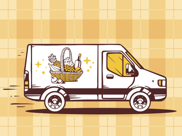 矢量图货车免费和快速递送篮子图片下载