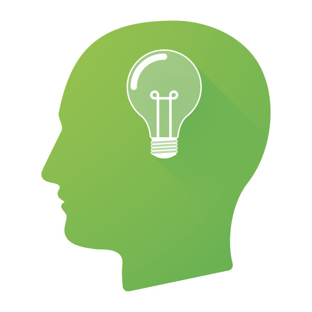 头部有一个灯泡的男性图标图片下载