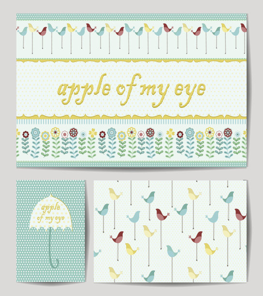 配有可爱的明信片。正面和背面。图片下载