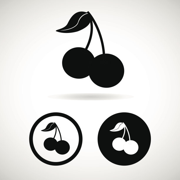 樱桃图标设置伟大的任何用途。向量EPS10。图片下载