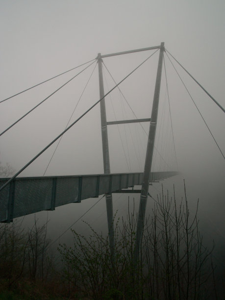 桥在雾中图片下载