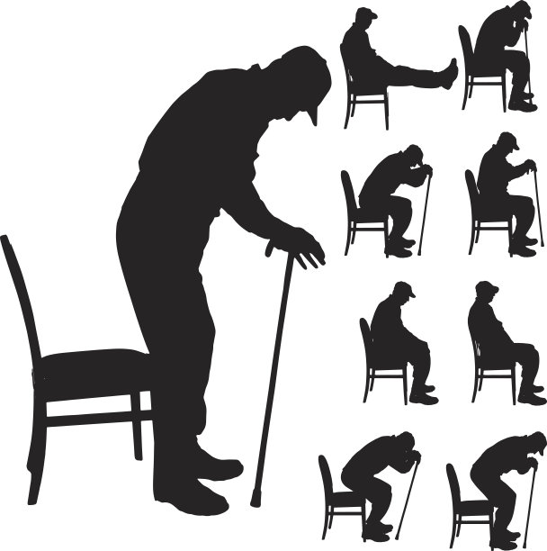 一个人的矢量剪影图片下载