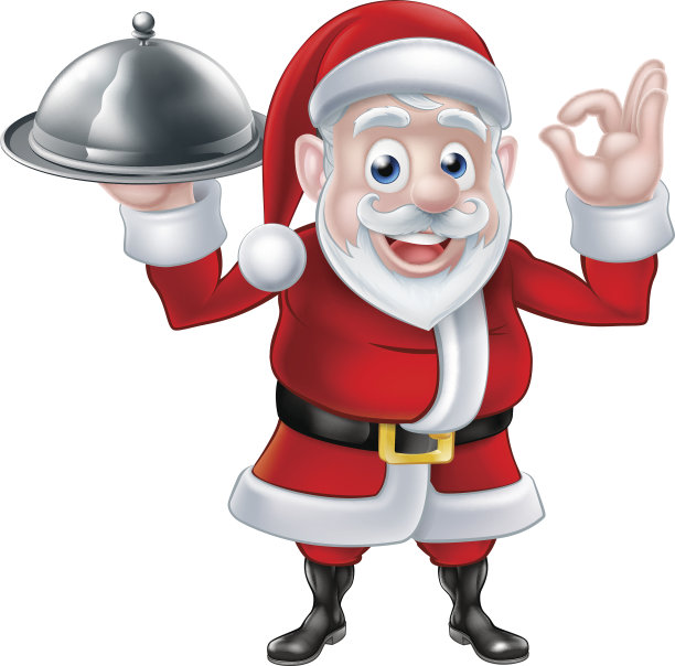 圣诞厨师举行圣诞晚宴图片下载