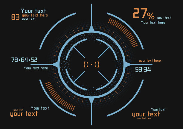 未来的蓝色和橙色信息图图片下载