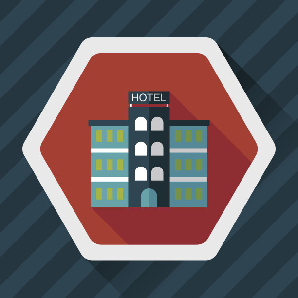 酒店平面图标与长影子，eps10图片下载