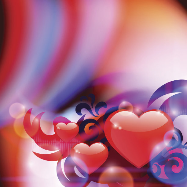 带心形的抽象背景图片下载
