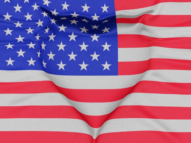 美国国旗形成了一个心形图片下载