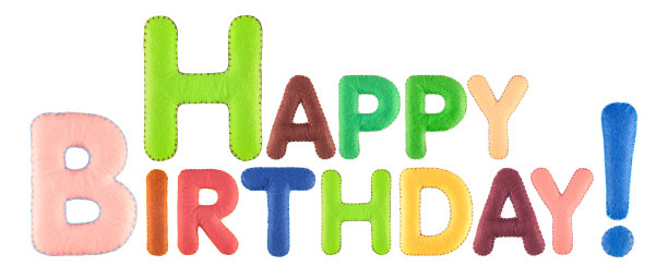 生日快乐。文字孤立在白色背景上。图片下载