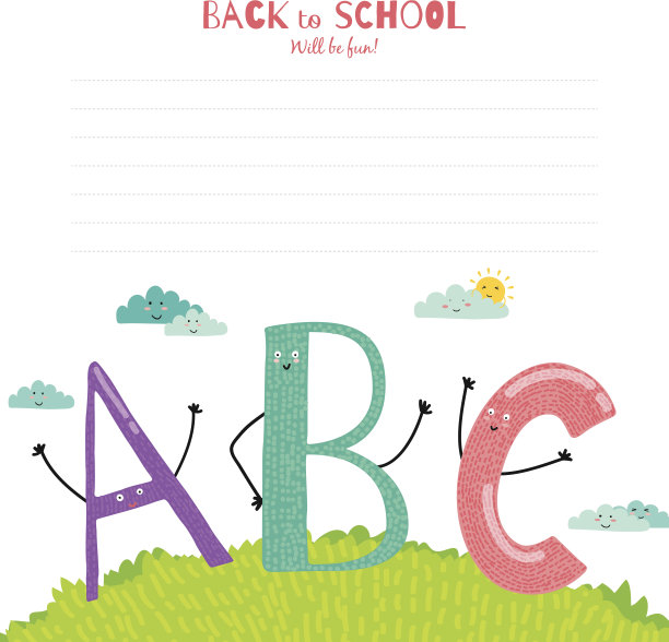 回到学校的笔记和快乐的孩子们图片下载