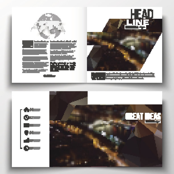 为宣传册、杂志、传单制作年度报告业务模板图片下载